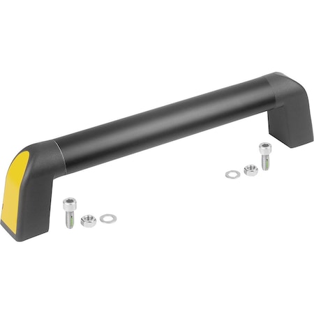 Tubular Handle Bighand, A=400, L=433,4 Aluminum Black Anodized, Comp: Plastic Comp:Black Ral7021,